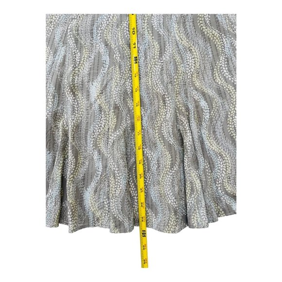 Vintage 100% Silk Skirt Sigrid Olsen Chiffon Crepe Sage Green Gray Ditsy Women's - Picture 5 of 9